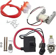 CDI Ignition Magneto Coil Spark Plug Kit,Compatible With 49cc 50cc 60cc 66cc 80cc CDI Ignition Coil Magneto 2-Stroke Motor Engine Motor Bike
