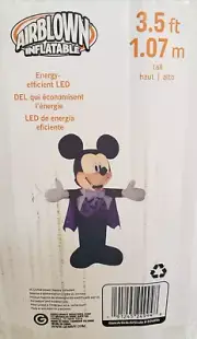 Gemmy 3.5ft Disney's Mickey Mouse In Vampire Costume Halloween Inflatable