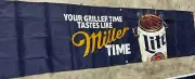 MILLER LITE Beer Flag Griller Time Is Miller Time 2X7.5ft Banner Man Cave