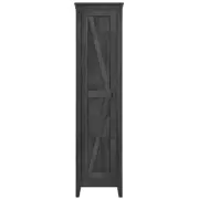 Pemberly Row 19" 4-Shelf Farmhouse Wood Storage Cabinet in Gray