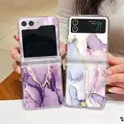 Case For Samsung Galaxy Z Flip5 Flip6 4 3 Shockproof Marble Hinge Folding Cover