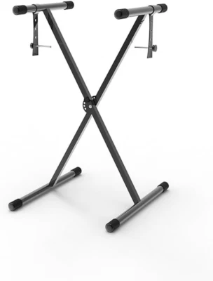 Adjustable X-Style Keyboard Stand with Locking Straps,Digital Piano Stand, Black