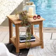 Cambridge Casual Outdoor Side Table 20.25"Wx20"H Solid Wood+Weather Resistant