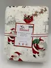 Pottery Barn Kids Flannel Heritage Santa Organic Sheet Set Twin #7453C