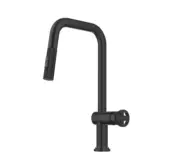 KRAUS Urbix Industrial Pull-Down Single Handle Kitchen Faucet in Matte Black