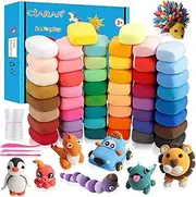 CiaraQ Air Dry Clay, 50 Colors Modeling Clay Best Kids, Ultra Light Magic Modeling Clay with Modeling Tools and Project, No-Sticky and Non-Toxic