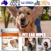 Yegbong Pet Ear Wipes, Pet Ear Cleaning Deodorizing Removing Mite And Earwax Cleaning Wipes