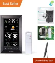 Atomic Clock Digital Weather Station - Indoor/Outdoor Temp & Humidity Readings