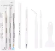 White Scrapbooking Tools with Glue Tweezer Shovel Cutter Pen for Crafting, Scrap