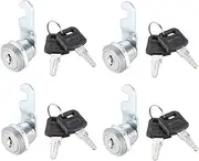 uxcell Cam Lock 5/8-inch Cylinder Length Cabinet Locks Fits on 5/16-inch Max Thickness Panel Keyed Alike 4Pcs
