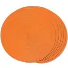 FunWheat Round Braided Placemats Set of 6 Table Mats for Dining Tables Woven ...
