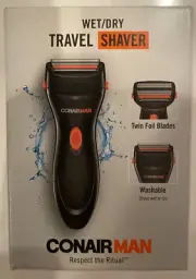 CONAIRMAN WET/DRY TRAVEL SHAVER SHV22R Free Shipping