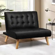 ALFORDSON Sofa Bed Single Chair Leather Black