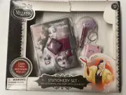 DISNEY Villains Pen/Mini Notebook/Diary STATIONERY SET Lock & Key NEW