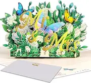 Magic Ants 3D Pop-Up Card Wedding, Mr & Mrs Card with White Roses, Butterflies and Gold Lettering, Wedding Card for Newlyweds, Engagement Card, Anniversary Card, Congratulations Card, with Envelope