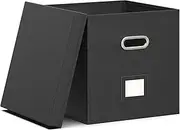 GkgWuxf Album Storage for Records, Stackable Album Holder With Lid, Home Baskets Containers for Photography Friends Student DJ Family Music Shipping Collection Studio