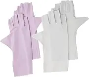 NOLITOY 2 Pairs Manicure UV Gloves Driving Cycling Gloves Half Finger Gloves UV Gloves for Gel Manicures Waterproof UV Protection Gloves for Manicure Polish Goggles Gel Nail Gloves Nylon