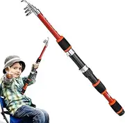 Telescopic Fishing Canna - Canna da Barca, Fishing Canna in Sea | Fishing Canna in Fibra di vetro antiscivolo, Canna da Pesca con esche colorate per Bambini e adulti
