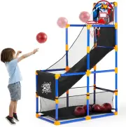 Arcade Basketball Game Set with 4 Balls and Hoop for Kids 3 to 12 Years Old Indo