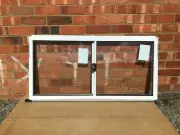 600h x 1210w BRAND NEW Aluminum Sliding window TEXTURA WHITE Clear Float