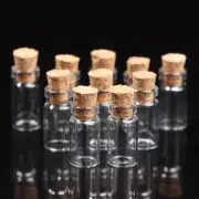 10pcs Small Glass Bottles with Cork Tiny Vials Jars 11x22mm For Wedd'UU