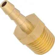 HALLMERS Brass Straight 5mm 3/16" Barb Hose to 1/4" NPT Male Threaded Barbed Pipe Fitting Connector, Adapter Coupler Reducer Converter, Used to Connect Lines for Air, Water, Fuel, Oil and Inert Gases