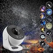YunLone Home Planetarium Star Projector Galaxy Light Night Lights with 12 Lights Film Discs, Nebula/Moon/Celestial Galaxy Projector, Zoom, Timer & Rotation Control, 3D Light Projector