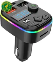Car Bluetooth FM Transmitter with 1.8" Display, BT 5.3, Car MP3 Player, Dual USB