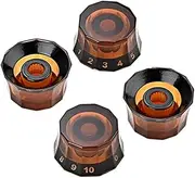SWOOMEY 4pcs Guitar Volume Control Knobs Durable Potentiometer Caps with Scale for Electric Bass Instruments Replacement Accessories for Guitarists