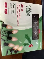 Holiday Living 25Ct C9 Clear Incandescent Lights, 25Ft Length.