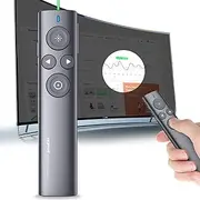 NORWII Presentation Clicker with Digital Pointer for TV Screen, Presentation Remote, Slide Clicker, Wireless Presenter with Highlight, Magnify, Mouse Left Click - N95s Pro 32G(USB-A 32G green)