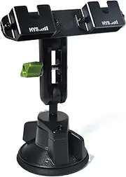 HYS Heavy Duty Radio&Remote Speaker Mic Suction Cup Mount for Radio W/Round Knob&Belt Clip - 3.54in Suction Mount, Quick Install Car Boat Windshield Window Mount for SDS100 BCD436HP XPR7550 APX6000