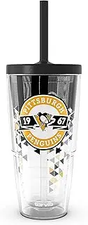 Tervis NHL Pittsburgh Penguins - Shatter Made in USA Double Walled Insulated Tumbler Travel Cup Keeps Drinks Cold & Hot, 24oz with Straw Lid, Classic