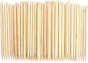 Beauties Factory 100 pcs Nail Art Wooden Cuticle Pusher Sticks, Disposable Dual Ended Wood Cuticle Pusher Remover Manicure Dried Skin Removal Tool