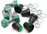 XYWHPGV 5 Sets B10K 6 Terminals Car Home Audio Rotary Linear Potentiometer Green Knob(8e664 8d2ba 60acf 0d368 0cc61 b25a5