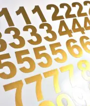Lot of 40 Metallic Gold Color,Mailbox Numbers Decal, Stickers,[ARIAL BOLD]