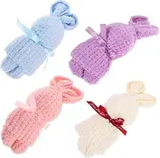 HOOTNEE Easter Bunny Towel Present 4pcs Party Towels Home Decor Cartoon Washcloth