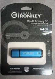 Brand NEW Kingston IronKey Vault Privacy 50 USB Stick USB-A 3.2 64GB