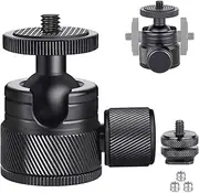 ARTCISE Mini CNC Machining Tripod Ball Head - Portable Aluminum Alloy 360 Rotating Head for Phone & Light Camera, Max Load 6.6lbs/3kg