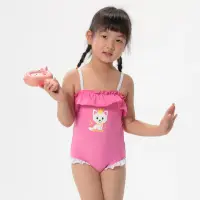 在飛比找momo購物網優惠-【haolang 浩浪】貓咪公主女童連身泳衣(23002)