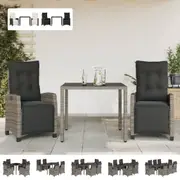 Garden Dining Set with Cushions Bistro Set Patio Backyard Poly Rattan vidaXL