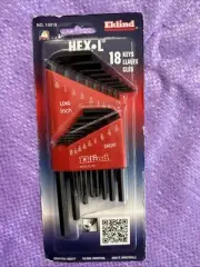 EKLIND 10018 Hex-L Key allen wrench - 18pc set SAE Inch Sizes .050-5/16 Short &