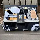 Halloween Mystical Black Plush Blanket Spiders Owls Skeleton Pumpkins Throw New