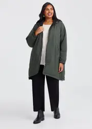 [TS] Taking Shape Reversible Shower Resist Viv Jacket Size 20 in Olive / Black - Plus Size Women's Coats & Jackets Olive / Black