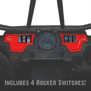 2 Piece CNC Dash Panel & 4 Rocker Switch Bundle RZR XP1000 S 900 1000 Havasu Red