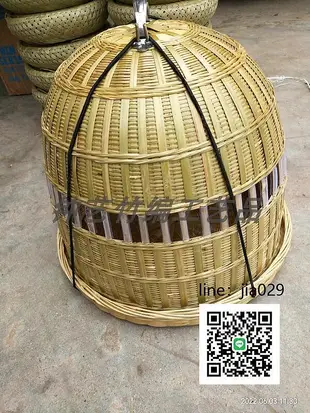 竹編籠精品寵物雞媒籠斗雞籠養寵實用底加密底七彩雞籠手工編竹籠
