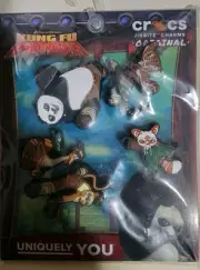 Bundle 6 Pieces: Kung Fu Panda 5 Pack Crocs Jibbitz Charms + 1” Button/pin