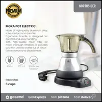 在飛比找蝦皮購物優惠-摩卡壺電動 3 杯電動摩卡壺濃縮咖啡機