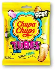 Chupa Chups Sour Tubes Mini Soft Candy Assorted Flavours (pack of 5)- free ship