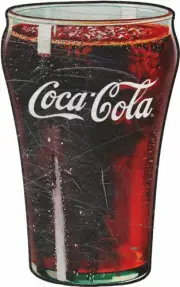 COCA COLA FULL GLASS OF COKE HEAVY DUTY USA MADE METAL SODA POP ADVERTISING SIGN